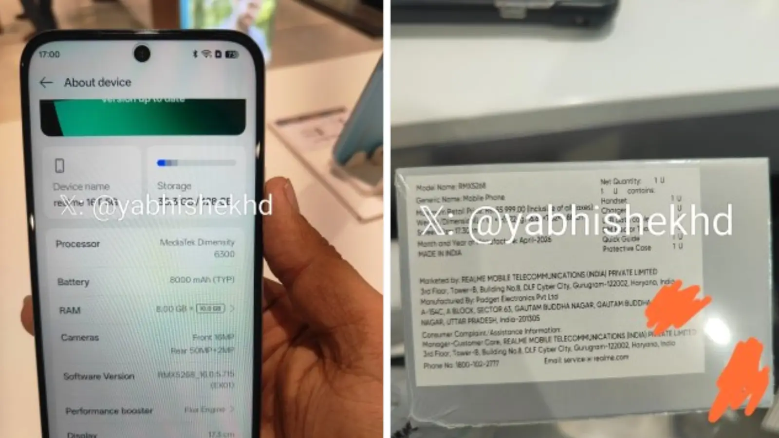 Realme 16T smartphone design concept with Dubai skyline background